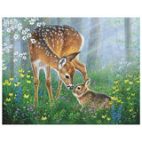 Full Diamond Painting kit - A sika deer and a hare