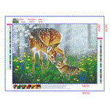 Full Diamond Painting kit - A sika deer and a hare