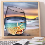 Full Diamond Painting kit - The reflection of the starfish in the glass