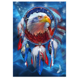 Full Diamond Painting kit - American flag eagle wind chime
