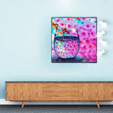 Full Diamond Painting kit - The reflection of flowers in the glass