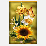 Full Diamond Painting kit - Sunflower and butterflies