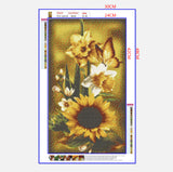 Full Diamond Painting kit - Sunflower and butterflies