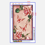 Full Diamond Painting kit - Pink roses and butterflies