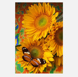 Full Diamond Painting kit - Sunflower and butterfly