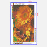 Full Diamond Painting kit - Sunflower and butterfly