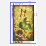 Full Diamond Painting kit - Sunflower and butterfly