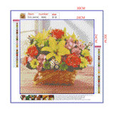 Full Diamond Painting kit - Beautiful flowers on flower basket