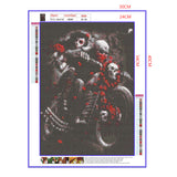 Full Diamond Painting kit - Skeleton couple riding a motorcycle