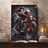 Full Diamond Painting kit - Skeleton couple riding a motorcycle