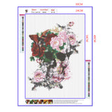 Full Diamond Painting kit - Flowers on skull