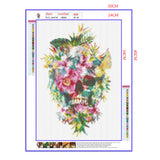 Full Diamond Painting kit - Flowers on skull