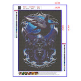 Full Diamond Painting kit - skull and shark