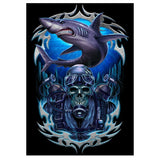 Full Diamond Painting kit - skull and shark