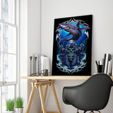 Full Diamond Painting kit - skull and shark