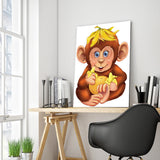 Full Diamond Painting kit - Monkey eating banana