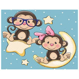 Full Diamond Painting kit - Cute little monkeys