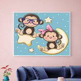 Full Diamond Painting kit - Cute little monkeys