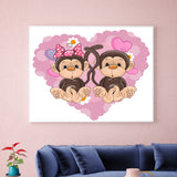 Full Diamond Painting kit - Cute little monkeys