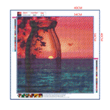 Full Diamond Painting kit - Sunset by the sea  (16x16inch)