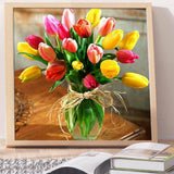 Full Diamond Painting kit - Tulip flowers (16x16inch)