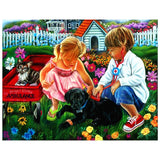 Full Diamond Painting kit - Cute girl and boy