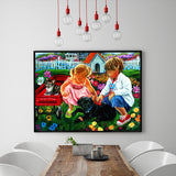 Full Diamond Painting kit - Cute girl and boy