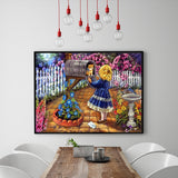 Full Diamond Painting kit - The girl receiving a cat