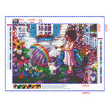 Full Diamond Painting kit - Little girl watering flowers