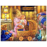 Full Diamond Painting kit - Little girl and her dolls