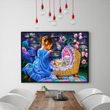 Full Diamond Painting kit - Little girl in charge of cats