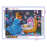 Full Diamond Painting kit - Little girl in charge of cats