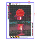 Full Diamond Painting kit - Big moon by the sea