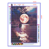 Full Diamond Painting kit - Big moon above the sea