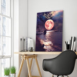 Full Diamond Painting kit - Big moon above the sea