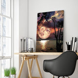 Full Diamond Painting kit - Big moon above the sea