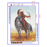 Full Diamond Painting kit - American Indian riding a horse