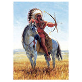 Full Diamond Painting kit - American Indian riding a horse