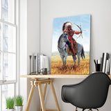 Full Diamond Painting kit - American Indian riding a horse