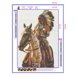 Full Diamond Painting kit - American Indian riding a horse