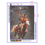 Full Diamond Painting kit - American Indian riding a horse