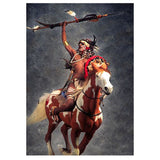 Full Diamond Painting kit - American Indian riding a horse