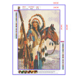 Full Diamond Painting kit - American Indian and a horse