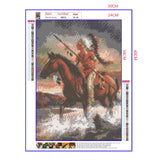 Full Diamond Painting kit - American Indian riding a horse