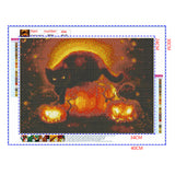 Full Diamond Painting kit - Jack-o-lantern and cat