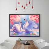 Full Diamond Painting kit - Cute couple swans