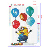 Full Diamond Painting kit - Minions holding balloons