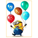 Full Diamond Painting kit - Minions holding balloons