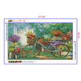 Full Large Diamond Painting kit - Bicycle on the garden (24x15inch canvas size)