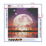 Full Diamond Painting kit - Moon on the lake